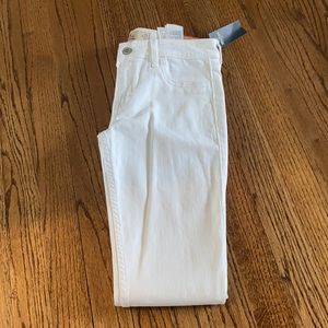Super skinny white denim jeans